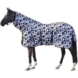 Літня попона з шийником HKM Cow, чорна/біла, захист від мух