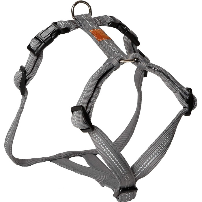 Шлейка для собак Feltmann Super Soft, срібна, світловідбиваюча, обхват 40-60 см, ширина 40-60 см