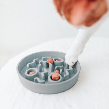 District 70 Повільний годівник для котів з бамбуку, діаметр 13,5 см, колір Ice Blue