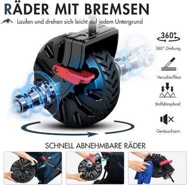 Портал візок-валіза складна модель 350л, 122кг, з дахом, широкі колеса, тримач для напоїв, блакитний