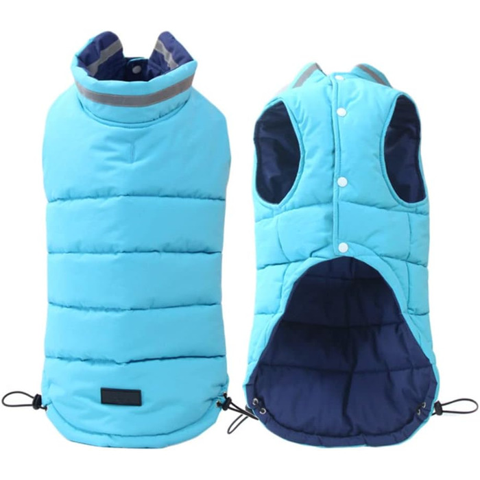 Вітронепроникна жилетка для собак, водонепроникна куртка для собак, тепла жилетка для собак та котів, з рукавами, бавовняна, відбиваюча, зелена, для зими (4XL, Синій)