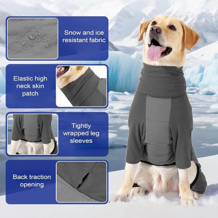 Зимовий одяг для собак: теплий, регульований, для маленьких, середніх та великих собак, для прогулянок та альпінізму, сірий, розмір XL