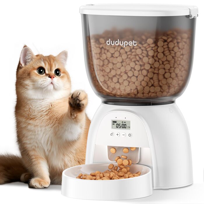 Автомат годування котів 5L, інтелектуальний дозатор корму для котів та собак, програмований, білий