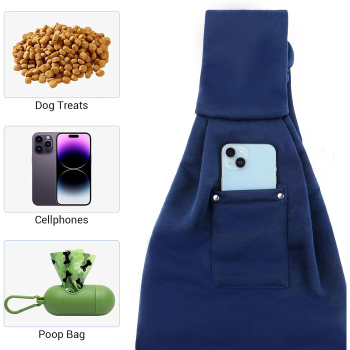 Сумка-переноска для собак Lyneun 6 кг, дихаюча, регульована, для прогулянок та подорожей (Морська блакить)