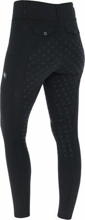 Легінси для верхової їзди Covalliero з повним силіконовим покриттям | Теплі, дихаючі та еластичні штани для верхової їзди з 2 кишенями для телефону | Осінньо-зимові штани для верхової їзди, різні кольори та розміри 32-34, чорний