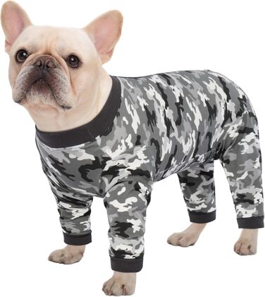 Комбінезон для собак Kuoser після операції, для великих і середніх собак, після кастрації, з довгими рукавами, альтернатива нашийнику, камуфляжний принт, розміри XL (Rücken:49cm; Brust:71cm), M (Rücken:37cm; Brust:53cm)