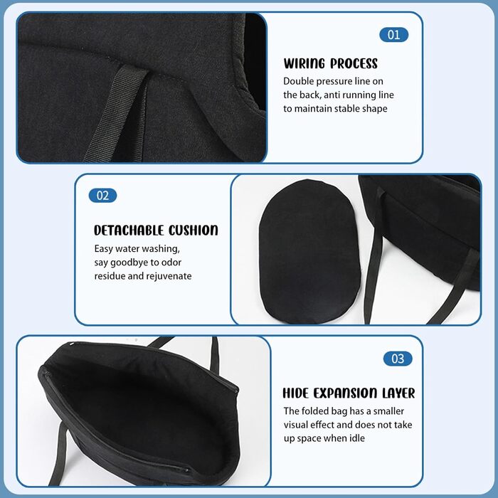 Чорна переносна сумка для собак та котів, складана, з сіткою, для транспортування