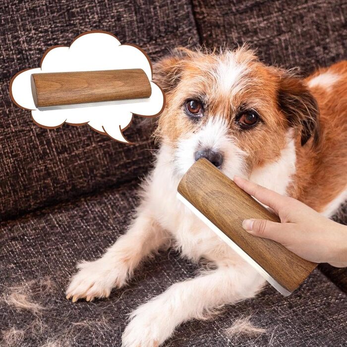 Щітка для вичісування шерсті собак і котів з дерев'яною ручкою | Професійна щітка для грумінгу тварин, видалення шерсті, R 20x6,8 см