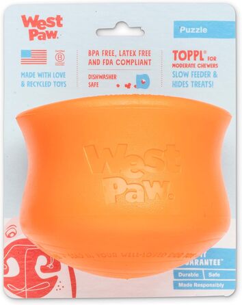 Інтерактивна іграшка-головоломка для собак WEST PAW Zogoflex Toppl XL — дозатор для ласощів, для апортування та жування, для середнього навантаження, для сухого корму та ласощів
