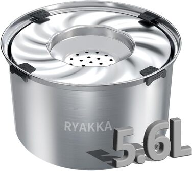 RYAKKA Миска для собак 5.6L, не протікає, з нержавіючої сталі, для подорожей, великих собак, slow feeder, з килимком