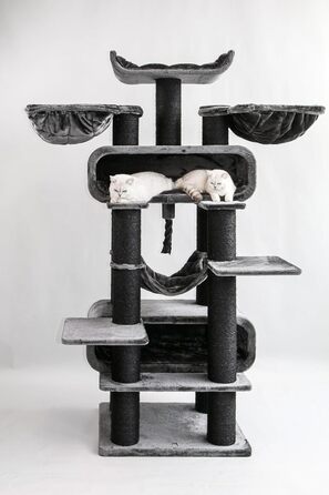 Дряпальня для котів Petrebels Maine Coon XXL, 210 см, з сизалю, чорного кольору