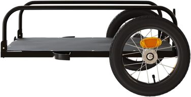 Причіп для велосипеда, переноска для собак, чорний, 122x53x31 см, метал, вагончик для покупок, компактна упаковка, проста збірка