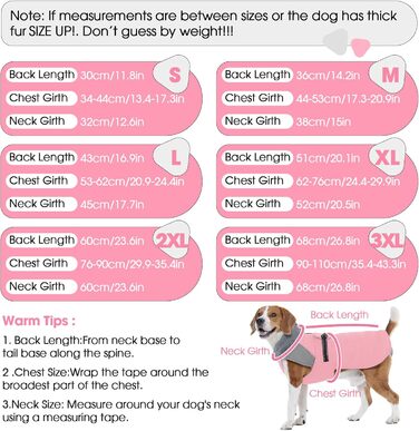 Зимовий теплий куртка для собак Nanaki з флісовою підкладкою, водонепроникний, світловідбиваючий, з отвором для повідка, пухнастий комір, середній розмір, для прогулянок на вулиці, полювання, простий у використанні (Large, Pink)