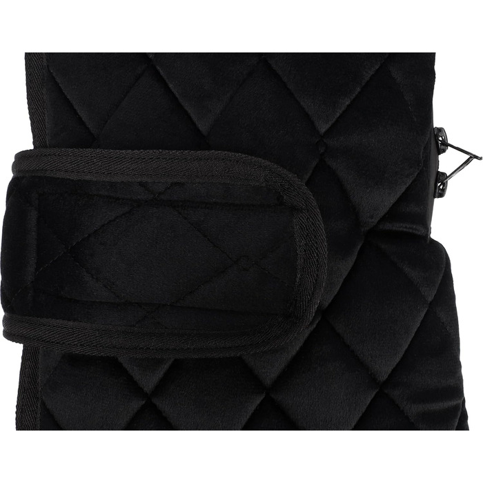 Зимовий теплий нашийник для собак Flamingo Jaffa чорного кольору, 55 см, з флісовою підкладкою, водовідштовхувальний, з клямками, для повірця, високий комір, XL