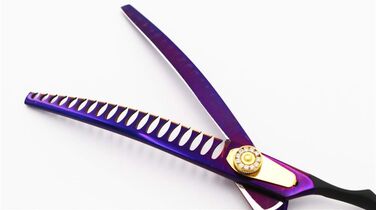 Ножиці для грумінгу собак GUALA 7 дюймів, вигнуті, для розрідження шерсті, з чохлом