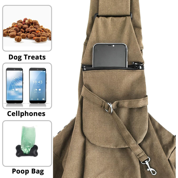 Транспортна сумка для домашніх тварин Lyneun: регульована, дихаюча, для котів та собак (Хакі)