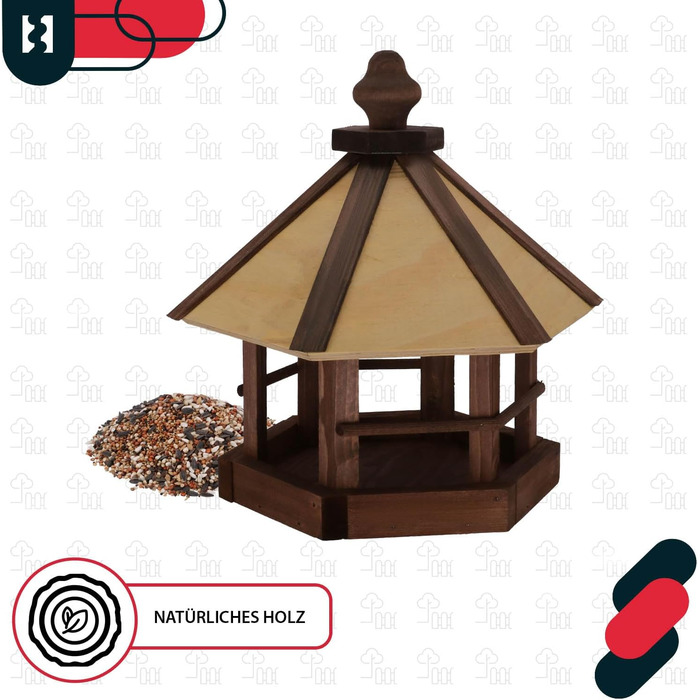 Годівниця для птахів KOTARBAU® з підставкою 310 x 1120 мм + корм 0,5 кг. Годівниця для птахів, вологостійка, для балкона, годівниця-парасолька