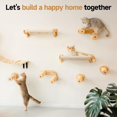 Сходи для котів Mewoofun на стіну – 2 шт. Кліматична стіна для котів з когтеточкою, сходи для лазіння (Стиль 2)