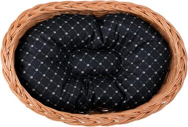 Корзина для собак з лози, корзина для тварин, корзина для котів (Чорний, 100x75 H27)