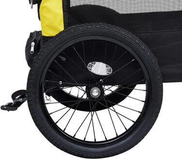 Причіп для велосипеда 63,5x143x103 см, жовто-чорний