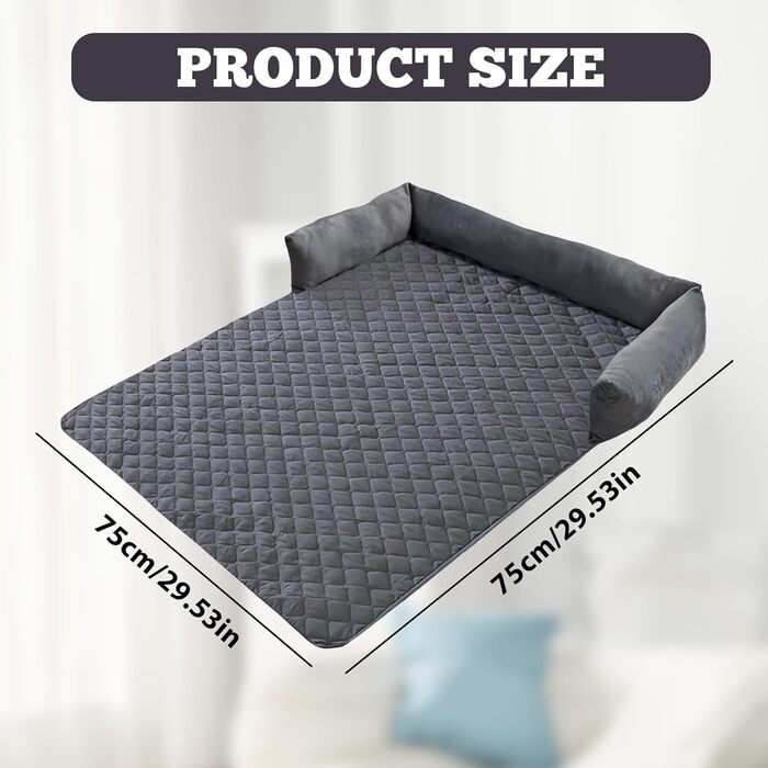 М'яке ліжко для собак - захист дивану, пухке подушкове покриття для великих, середніх та маленьких собак, плюшевий килимок для собак 75*75 см