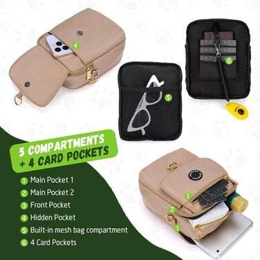 Сумка для собак COOWONE Leckerli-Tasche: водонепроникна, з тримачем для відходів, декілька кишень, для дресирування, прогулянок