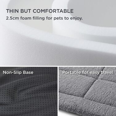 Килимок для собак середніх порід BEDSURE, 89x56 см, сірий - водонепроникний, з шаруватим наповнювачем та Sherpa-плюшем