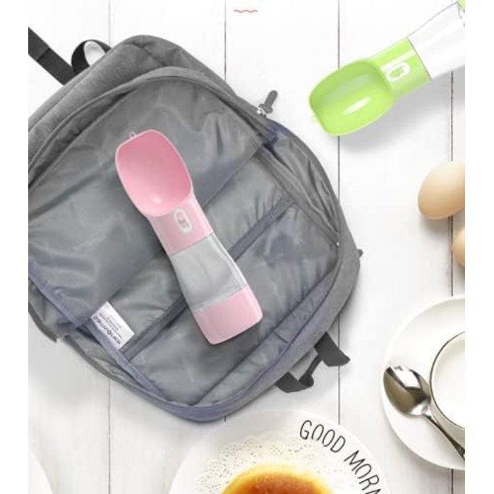 Водяна пляшка для собак Madeking: портативна, витокозахисна, з мискою для корму, для собак та котів (блакитна)