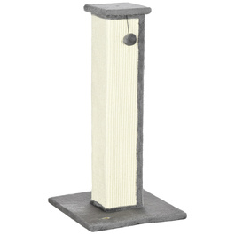 Кігтеточка PawHut Scratching Stem висотою 81 см з сизалю з ігровим м'ячем, ідеально підходить для котів до 5 кг, для використання в приміщенні, в сірому та кремовому кольорах| Аосом