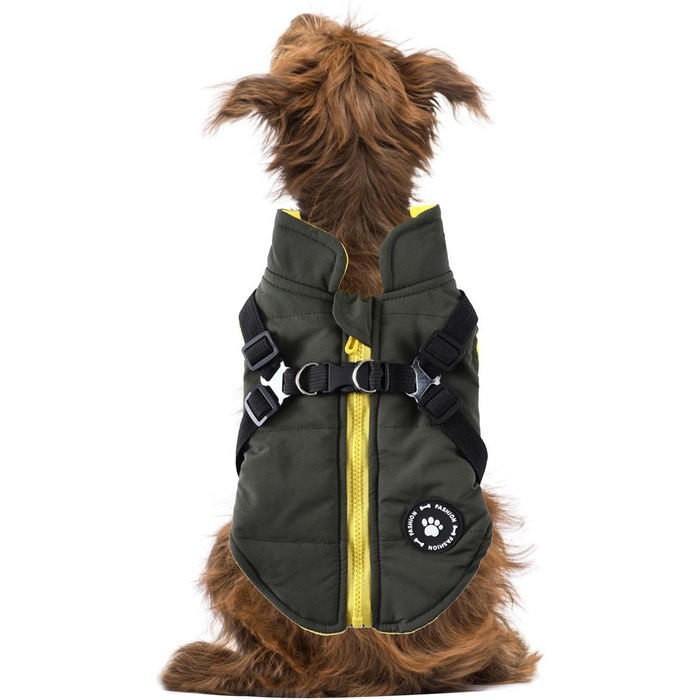Зимовий теплий жилет для собак з пов'язкою, для маленьких, середніх та великих собак, зелений S