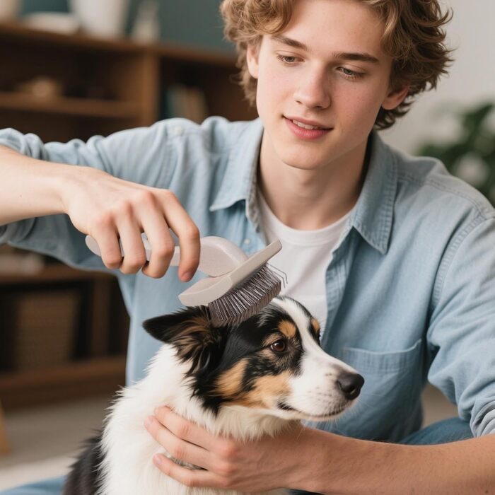 Щітка для собак Slicker Brush: металева щітка для грумінгу та видалення шерсті, масажний гребінь для довгої шерсті