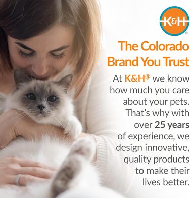 Самопідігріваюча підстилка для котячого ліжка K&H Pet Products, термопідстилка для котів та собак, грілка для домашніх тварин, підстилка-грілка для диких та домашніх котів, сіра/чорна, 53,3 л, 53 x 43 x 3 см