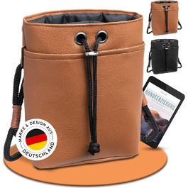 Pawz&Pawz Лекарлики для собак | Стильний набір для годування та дресирування | Практичний, міцний кишенька для ласощів + диспенсер для відходів | Сумка для прогулянки з собакою, коричнева