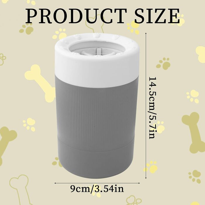 Миска для миття лап тварин, портативна мийка для лап з м'якою щіткою, інструмент для чищення лап собак/кішок (сірий)