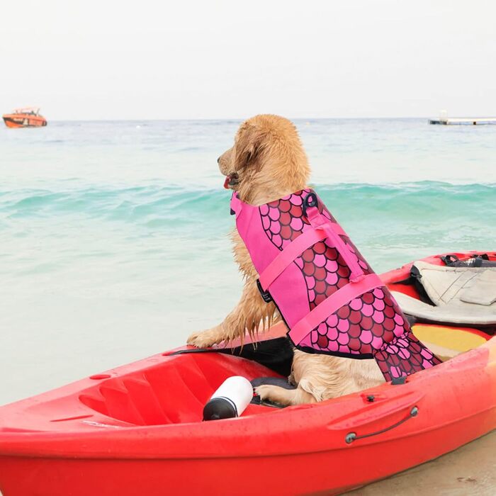 Жилет для плавання собак Malier, Ripstop, з американським прапором, для малих, середніх та великих собак, висока плавучість, для купання та катання на човні