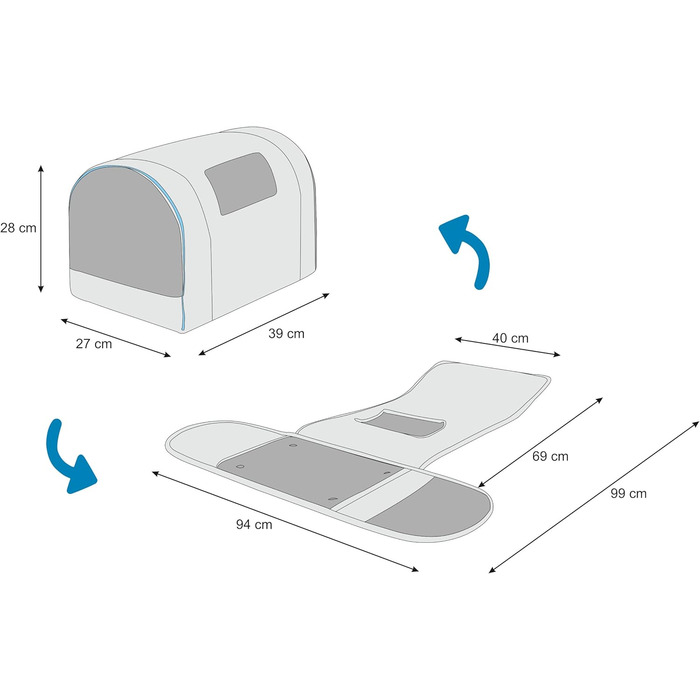 Транспортна сумка для собак і котів PillowPrim, Beige, 27x39x28 см, Графіт (лапки)