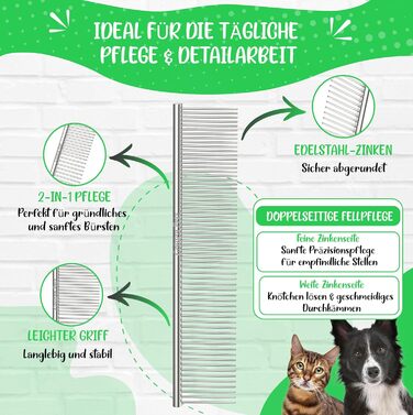 Зубна щітка для собак та котів з захисними нопочками - видаляє підшерсток, ковтуни та вузли. Ідеальна для догляду за довгошерстих собак, таких як кокапу, пудель. Розмір S, професійний гребінь L
