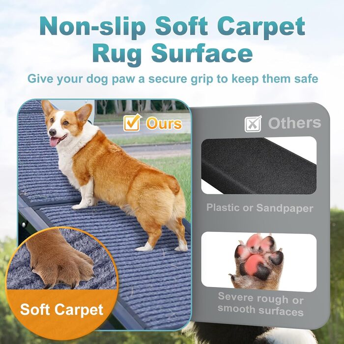 Східці для собак у автомобіль Meulbaty: 180 см x 51 см, складані, антиковзні, для собак до 113 кг