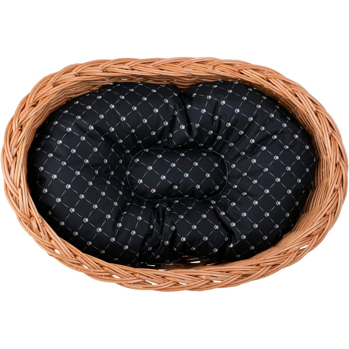Корзина для собак з лози, корзина для тварин, корзина для котів (Чорний, 100x75 H27)