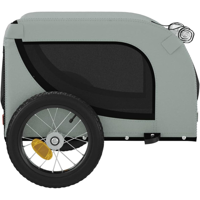 Легкий велосипедний перетягувач для собак Robuster, Oxford, 30 кг, сіро-чорний Model93993