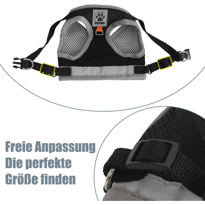 Нашийник для кота Bindokun з повідком, анти-вислизання, комплект для котів та собак, регульований, чорний, M