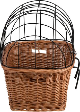Ретро кошик для велосипеда з кришкою, плетіння з лози, для перевезення тварин (без тканинної обробки)
