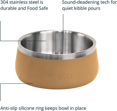 Нічна миска для собак Ruffwear Basecamp Napf з нержавіючої сталі, легка та портативна для ласощів, корму та води, неслизька, придатна для миття в посудомийній машині та витокостійка