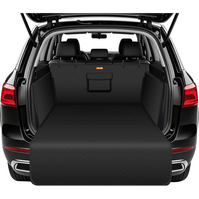 Захист для багажника автомобіля Alfheim для собак - водовідштовхувальний та легкий у догляді - універсальний. Килимок у багажник з захистом краю вантажного отвору (чорний, потовщений)