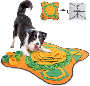 Килимок для собак Nobleza, розвиває інтелект, миється, складається, 70x70 см, помаранчевий