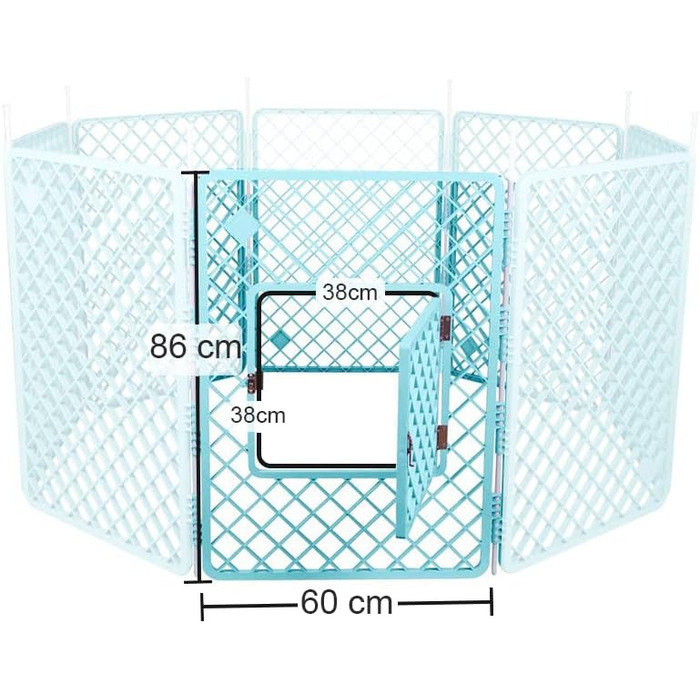 Вольєр для цуценят Iris Ohyama з 8 панелей, 90 см, блакитний. Підходить для собак та котів, для використання в приміщенні та на вулиці