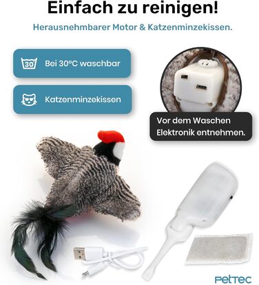 Інтерактивна іграшка для котів PetTec® з лазерним вказівником - автоматична, електрична, для зайнятості 24/7