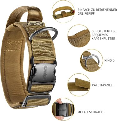 Нашийник для собак OneTigri з металевою застібкою (S, Coyote Brown)