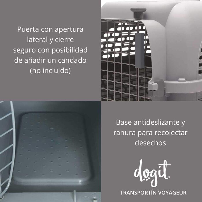 Транспортна переноска Dogit Catit Voyaguer для домашніх тварин, розмір L, 61x41x37 см, сіро-хаки, пластикова