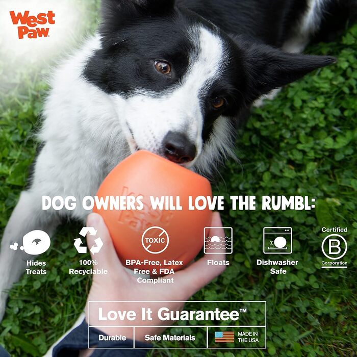 Іграшка для собак WestPaw Echo Rumbl L, помаранчева, 10 см